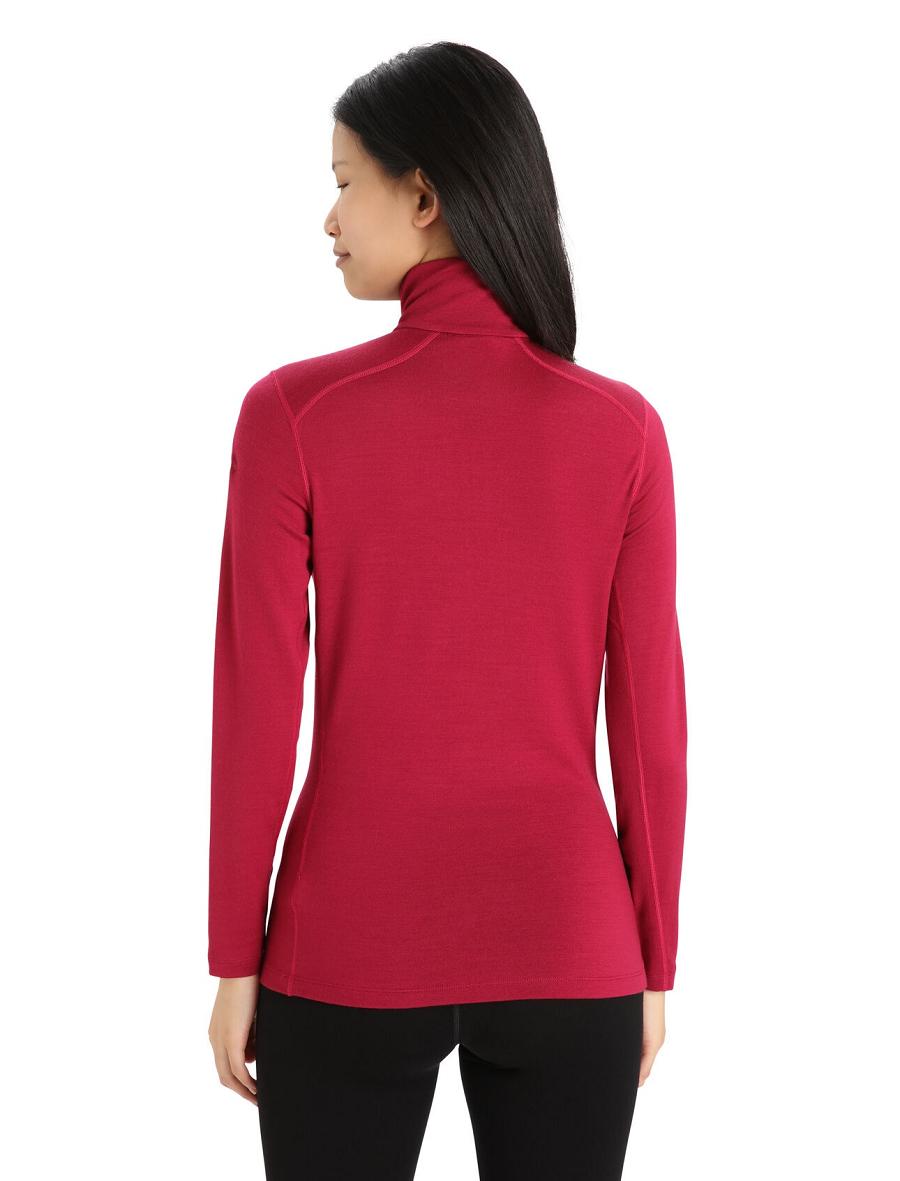 Icebreaker Merino 260 Tech Long Sleeve Half Zip Thermal Top Naisten Base Layers Pinkki | FI 1913SGLO